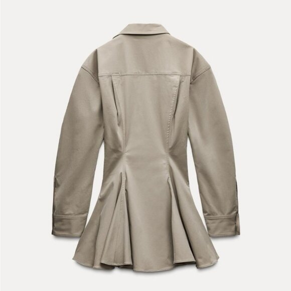 ZARA SHORT VOLUMINOUS SHIRT DRESS - Picture 6 of 9